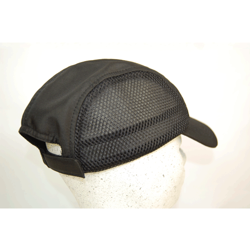 black men running caps, polyester microfiber and mesh 
