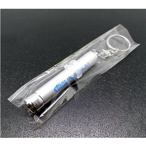 Budweiser promotional aluminium tube, ABS, LED keychain tourch, custom logo promo gifts, giveaway, UP-KTMK001