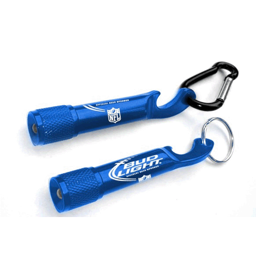 Top quality Promotional Aluminium Bottle Opener Light Key Tag Carabiner