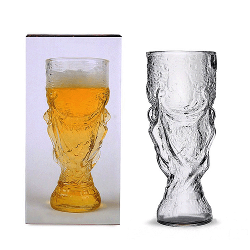 Personized World Cup Customized Drinking trophy shaped Beer Glass Cup, UP-WBI003