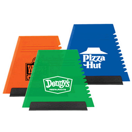 High quality trapezoid shape logo printed plastic cheap promotional winter car ice scraper, UP-ACIS002