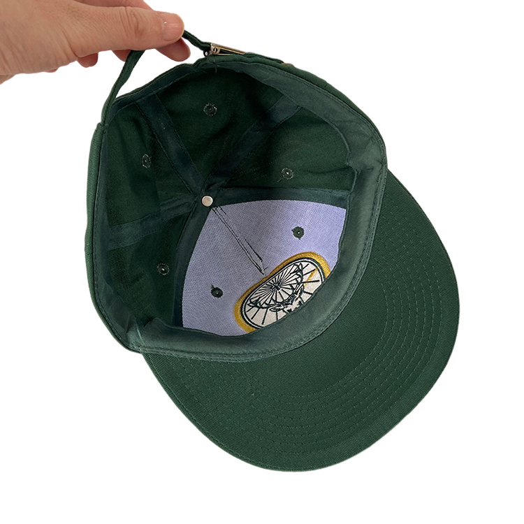 Custom 2D Embroidered Logo 5 Panel 100 Cotton Baseball Cap Hat